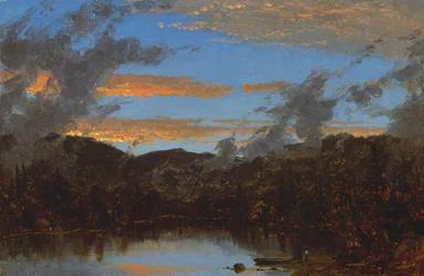 Névoa ao pôr do sol em Catskills