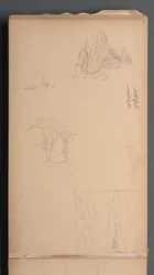 Caderno de desenho, página 09: Mountians and Rocks, 1859.