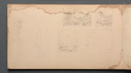 Sketchbook, página 39: Maine Landscape Vignittes, 1859.