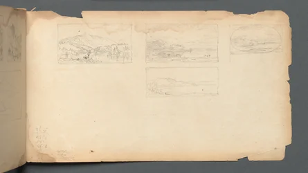 Sketchbook, página 40: Maine Landscape, 1859.
