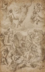 Saint Roch e a Virgem intercederam por Cristo em nome das vítimas da peste