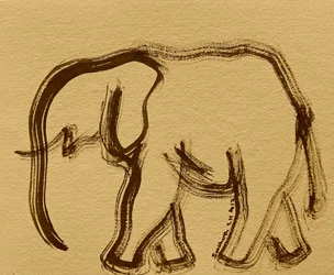 Pinceladas abstratas de elefante