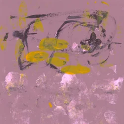 Traços abstratos malva e dourados