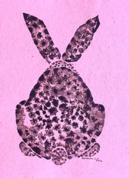 Coelhinho cor-de-rosa abstrato