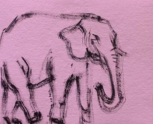 Elefante cor-de-rosa abstrato