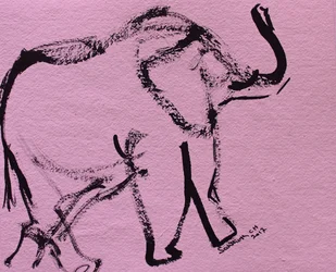 Elefante cor-de-rosa abstrato