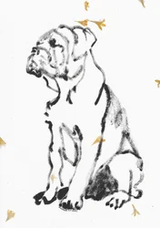 Esboço de cachorro de bulldogue