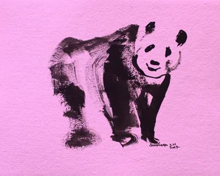 Panda cor-de-rosa adorável