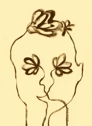 Rosto floral sonhador