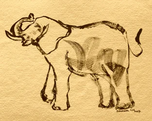 Desenho expressivo de elefante