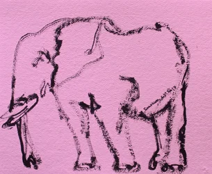Esboço expressivo de elefante