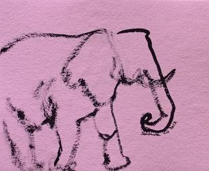 Elefante rosa minimalista