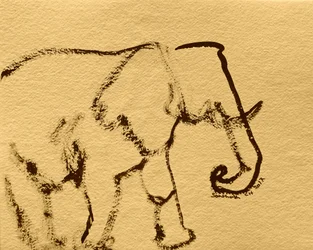 Desenho minimalista de elefante