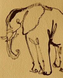 Esboço minimalista de elefante