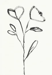 Esboço floral minimalista