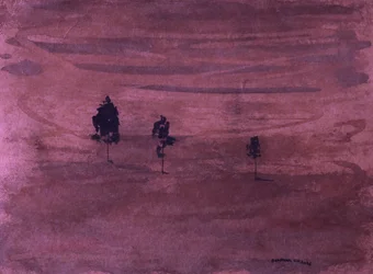 Paisagem minimalista cor de ameixa