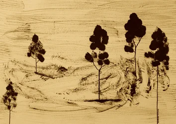 Paisagem minimalista em sépia