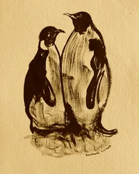 Retrato de família de pinguins