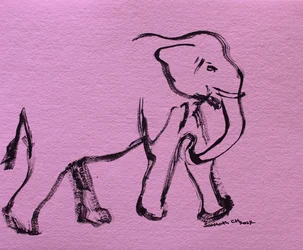 Desenho de elefante cor-de-rosa