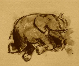 Desenho brincalhão de elefante