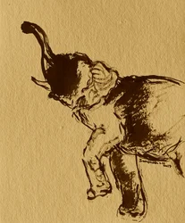 Poderoso elefante a erguer-se
