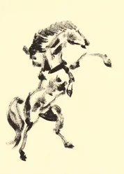 Poderoso cavalo empinado