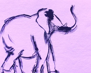 Esboço de elefante roxo