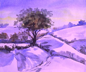 Paisagem de Inverno Roxa