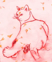 Gato Vermelho a Olhar para Trás