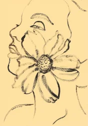 Rosto floral sereno