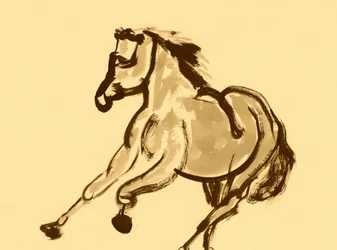 Galope fogoso de cavalo