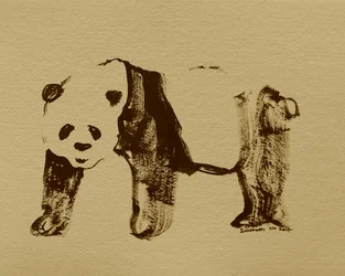 Desenho estilizado de panda