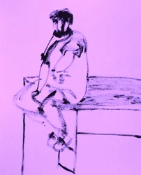Figura sentada em reflexão