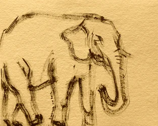 Esboço de elefante selvagem