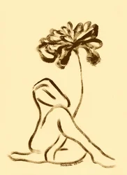 Mulher e flor de lótus