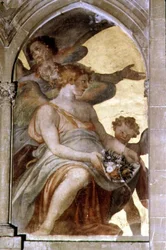 Anjos musicais dentro de um claustro de trompe l