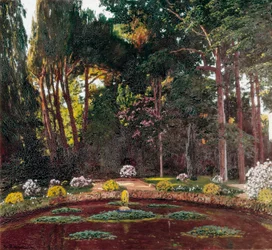 Art Nouveau "" O Jardim "" (Arbucies). Pintura de Santiago Rusinol y (i) Prats (1861-1931) El Vendrell do final do século XIX. Casa-Museu Pau Casals.
