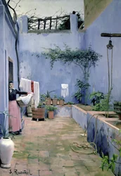 Pátio Interior (óleo sobre tela)