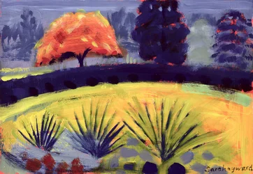 Jardim Botânico, Outono (óleo no cartão)