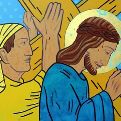 Simão ajuda Jesus