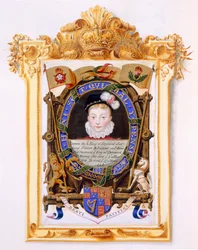 Retrato de Jaime VI da Escócia (1566-1625) Mais tarde Jaime I da Inglaterra como garoto c.1574 de &39;Memórias da Corte da Rainha Elizabeth&39;, publicado em 1825 (wc e guache sobre papel)