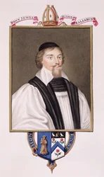 Retrato de John Jewel (1522-71) Bispo de Salisbury, de &39;Memórias do Tribunal da Rainha Elizabeth&39;, publicado em 1825 (wc e guache sobre papel)