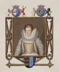 Retrato de Lettice Knollys (c. 1541-1634), filha de Sir Francis Knollys, de «Memoirs of the Court of Queen Elizabeth», publicado em 1825