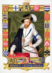 Retrato de Robert Dudley (c. 1532-88), conde de Leicester, de “Memórias da Corte da Rainha Isabel”, publicado em 1825
