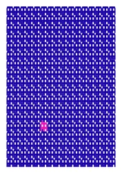 Impressão repetida da casa de papel azul, 2014 (impressão gráfica giclee)
