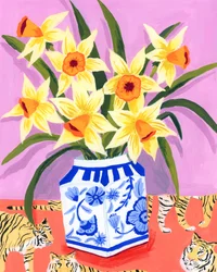 Narcisos e tigres vibrantes