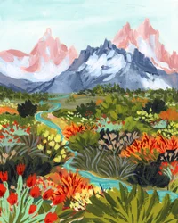 Paisagem montanhosa vibrante