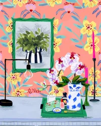 Mesa tropical vibrante