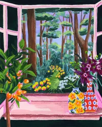 Jardim de janela vibrante