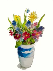 "Posy of flowers",2020 (aguarela)
